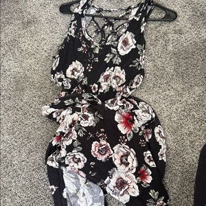 Maurices Black and White Floral Maxi Dress